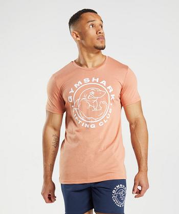 T Shirts Męskie Gymshark Legacy Różowe | PL 3891SGL